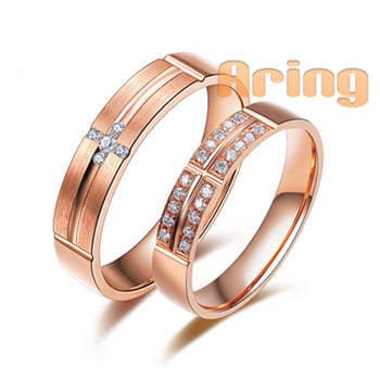 Wholesale jewellery solid 18k rose gold diamond wedding ring